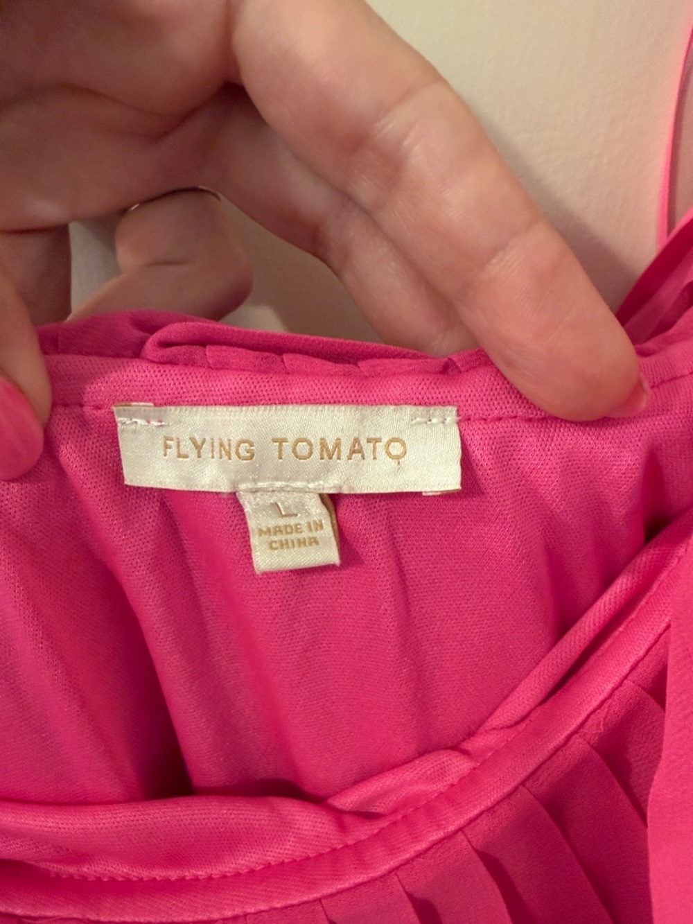 Flying Tomato One-Shoulder Ruffle Pleated Camisole - Hot Pink - Picture 2 of 3